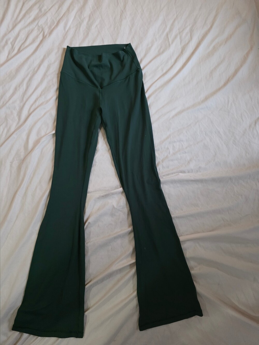 aerie Dark Green High-Rise Flare Pants